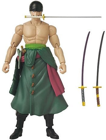Figurine anime heroes - bandai - one piece zoro style 3 épées 17 cm - 16 points d'articulation