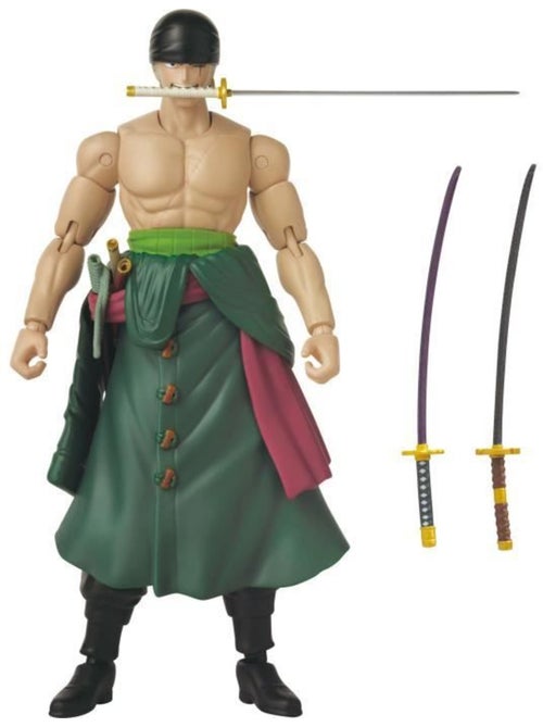 Figurine anime heroes - bandai - one piece zoro style 3 épées 17 cm - 16 points d'articulation - Kiabi
