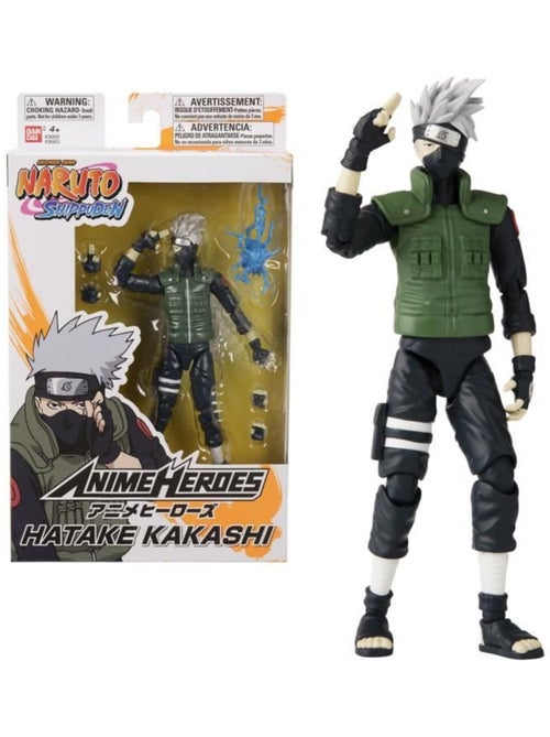 Figurine anime heroes 17 cm - kakashi hatake - naruto shippuden - bandai - Kiabi