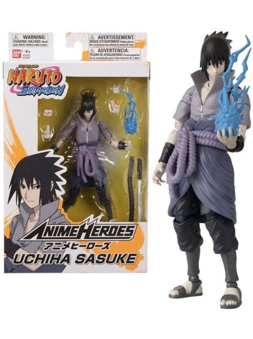 Figurine anime heroes 17 cm - sasuke uchiwa - bandai naruto shippuden - Kiabi