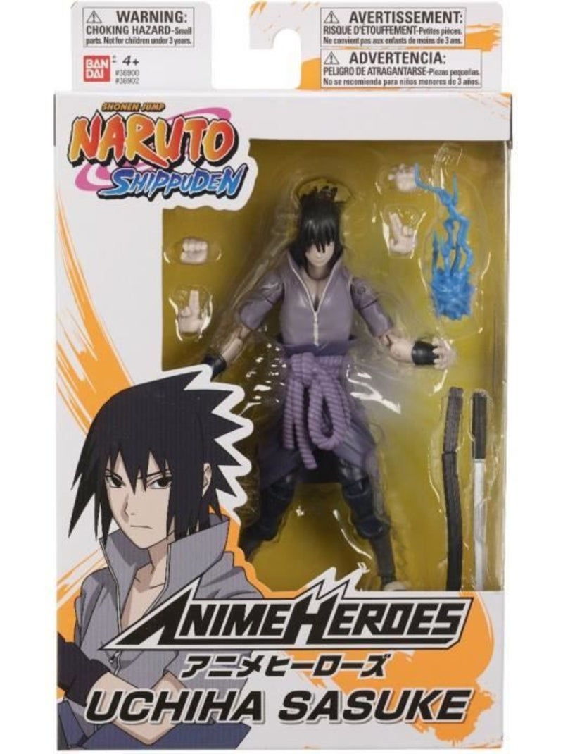 Figurine anime heroes 17 cm - sasuke uchiwa - bandai naruto shippuden Gris - Kiabi
