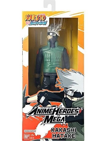 Figurine anime heroes articulée - bandai - naruto shippuden - kakashi hatake mega - 30 cm