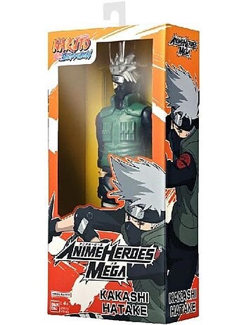 Figurine anime heroes articulée - bandai - naruto shippuden - kakashi hatake mega - 30 cm