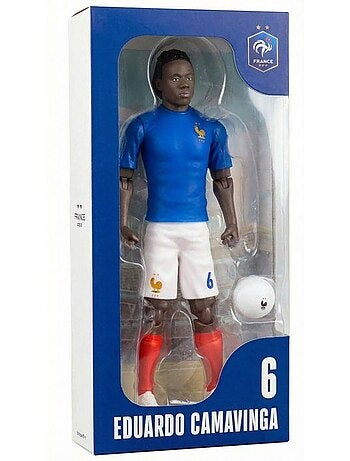 Figurine articulée - équipe de france - megableu - camavinga numéro 6 - 20 cm
