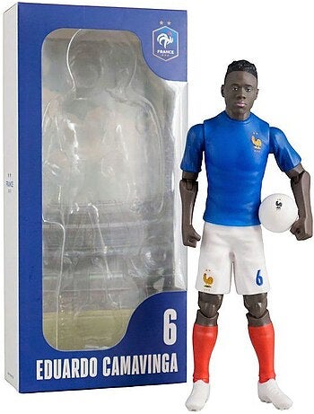 Figurine articulée - équipe de france - megableu - camavinga numéro 6 - 20 cm