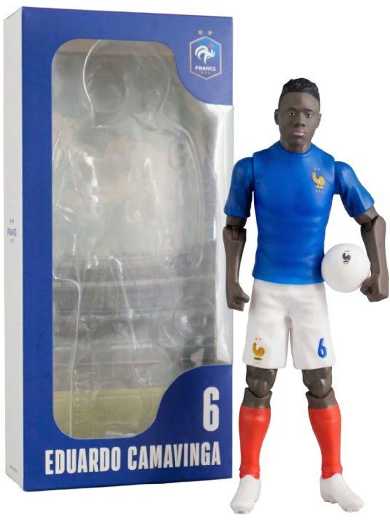 Figurine articulée - équipe de france - megableu - camavinga numéro 6 - 20 cm Bleu - Kiabi