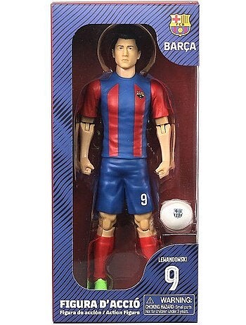Figurine articulée - fc barcelona - megableu - lewandowski - 20 cm