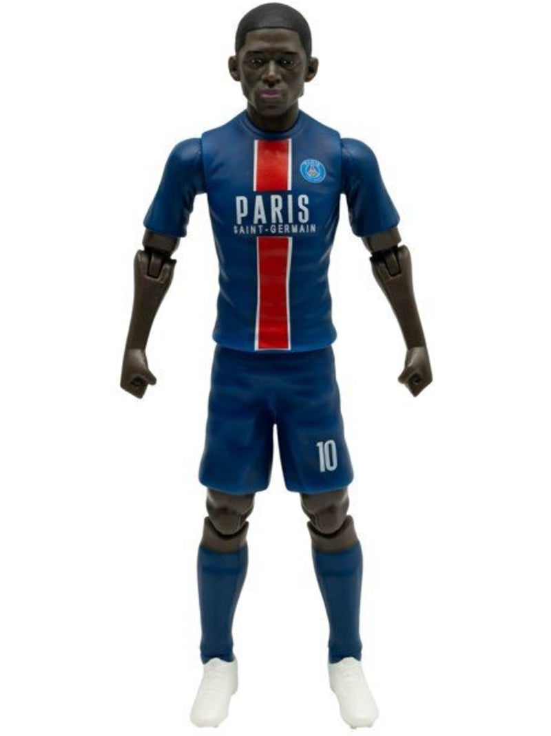 Figurine articulée 20 cm avec ballon - MEGABLEU, PSG Ousmane Dembélé n°10 Bleu - Kiabi