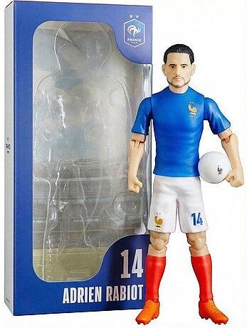 Figurine articulée adrien rabio - numéro 14 - équipe de france - megableu - 20 cm