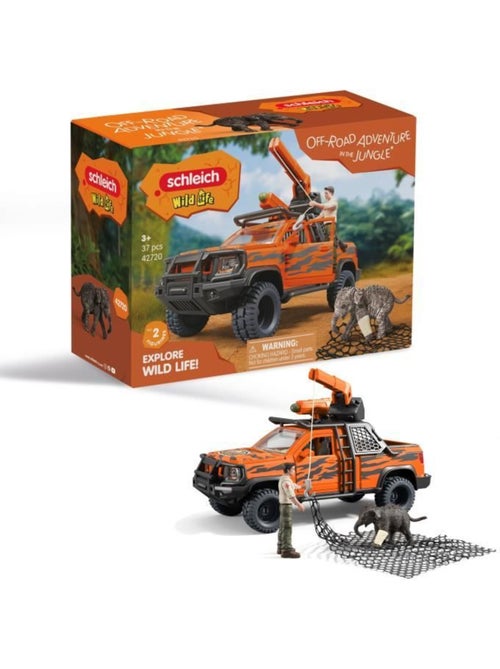 Figurine aventures en 4x4 dans la jungle, schleich 42720 gamme wild life - Kiabi