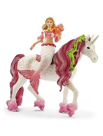 Figurine bayala : Sirène Feya sur licorne de mer