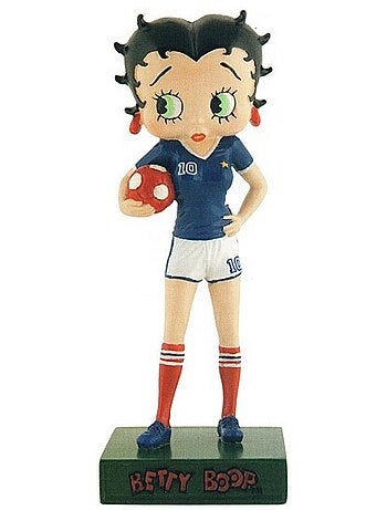 Figurine betty boop footballeuse en résine 'collection n°13' 15 cm - betty boop