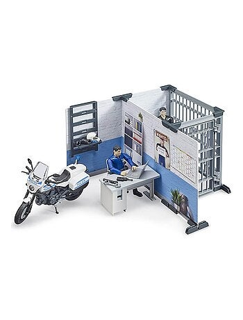 Figurine Bworld : Poste de police avec moto