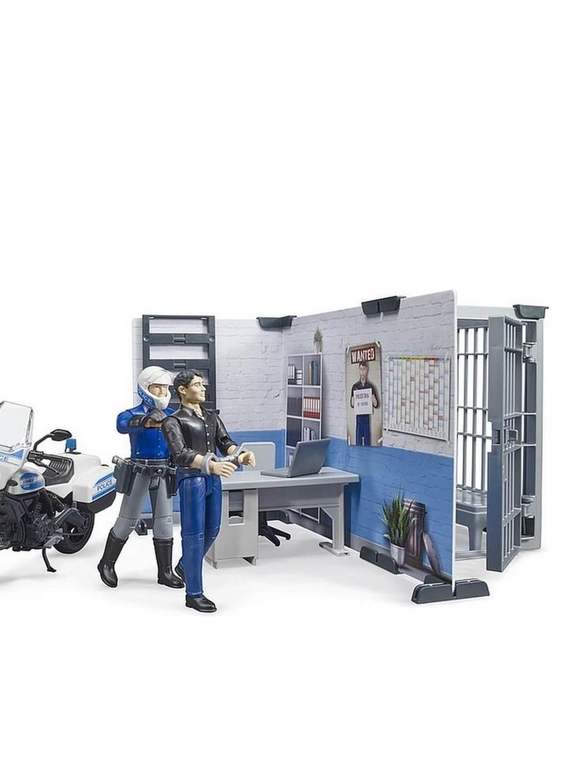 Figurine Bworld : Poste de police avec moto N/A - Kiabi