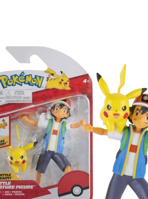 Figurine caractéristique de la bataille Ash et Pikachu - Kiabi