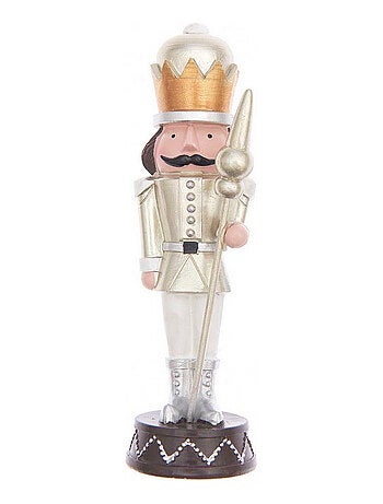 Figurine Casse-Noisette Dorée avec Baguette - 17 cm