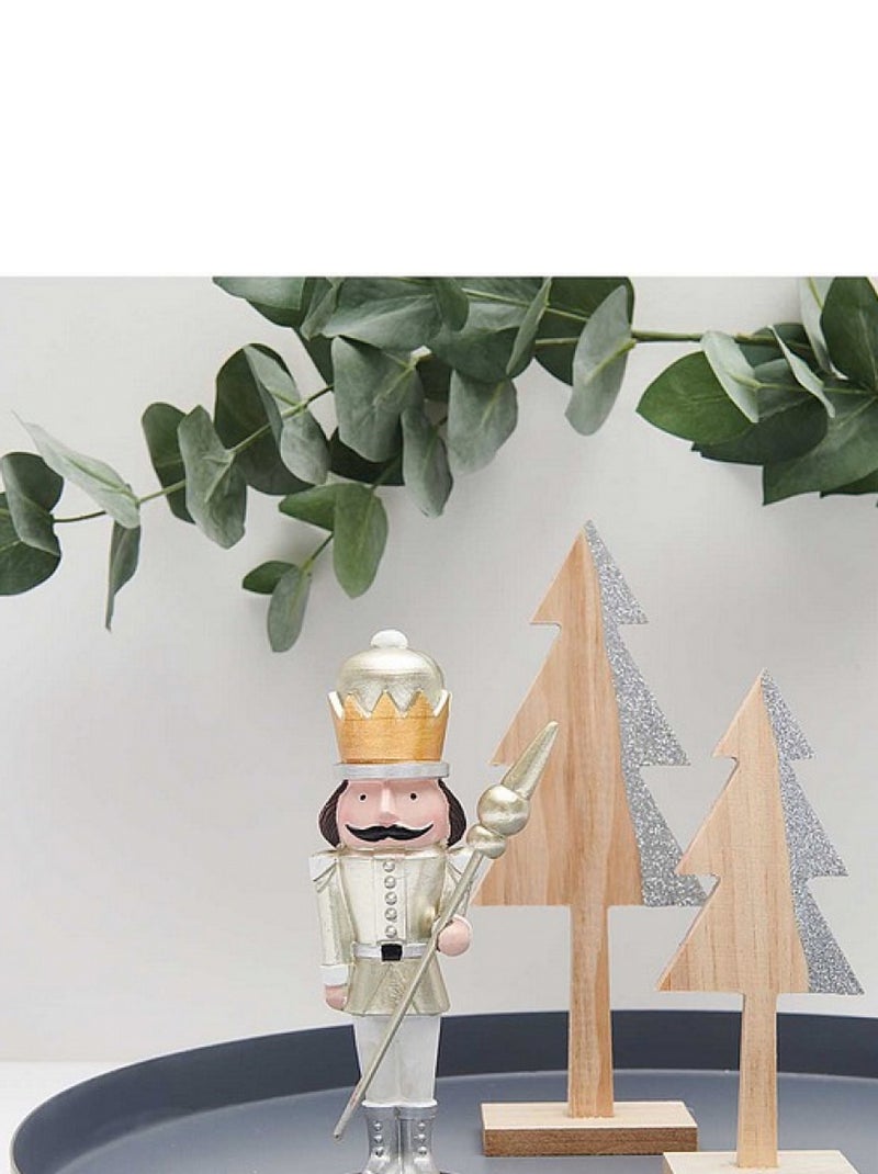 Figurine Casse-Noisette Dorée avec Baguette - 17 cm Beige - Kiabi