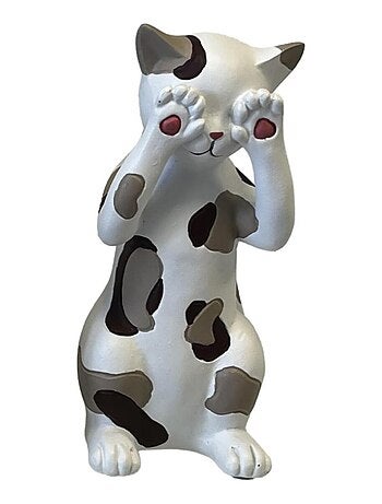 Figurine chat de décoration en résine je ne vois rien