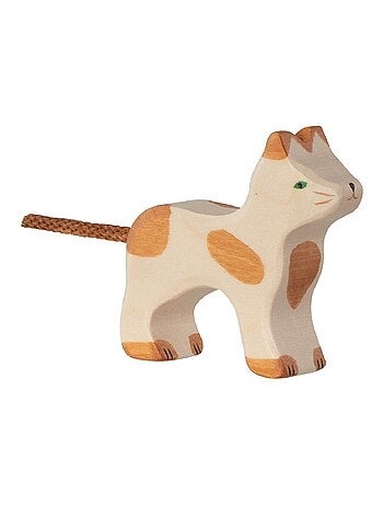 Figurine Chat, marron et blanc