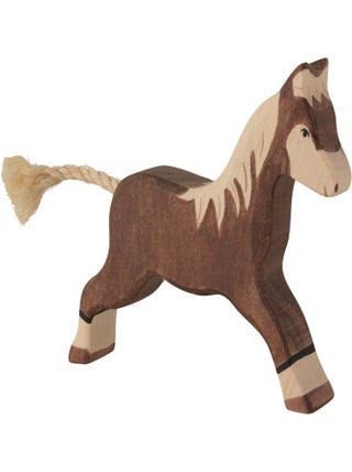 Figurine Cheval au galop, marron