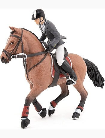 Figurine Cheval de concours et son cavalier