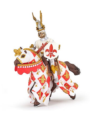 Figurine Cheval du chevalier blanc fleur de lys