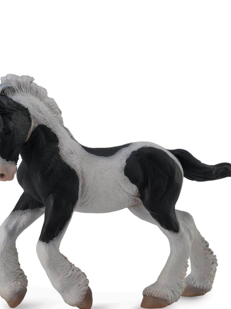 Figurine Cheval : Poulain Gypsy Noir et Blanc Pie N/A - Kiabi