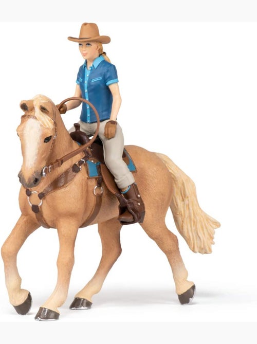 Figurine Cheval western et sa cavalière - Kiabi