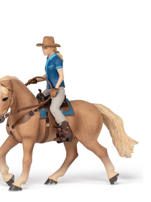 Figurine cheval western et sa cavalière - Kiabi