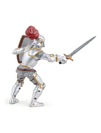 Figurine Chevalier en armure au plumet rouge