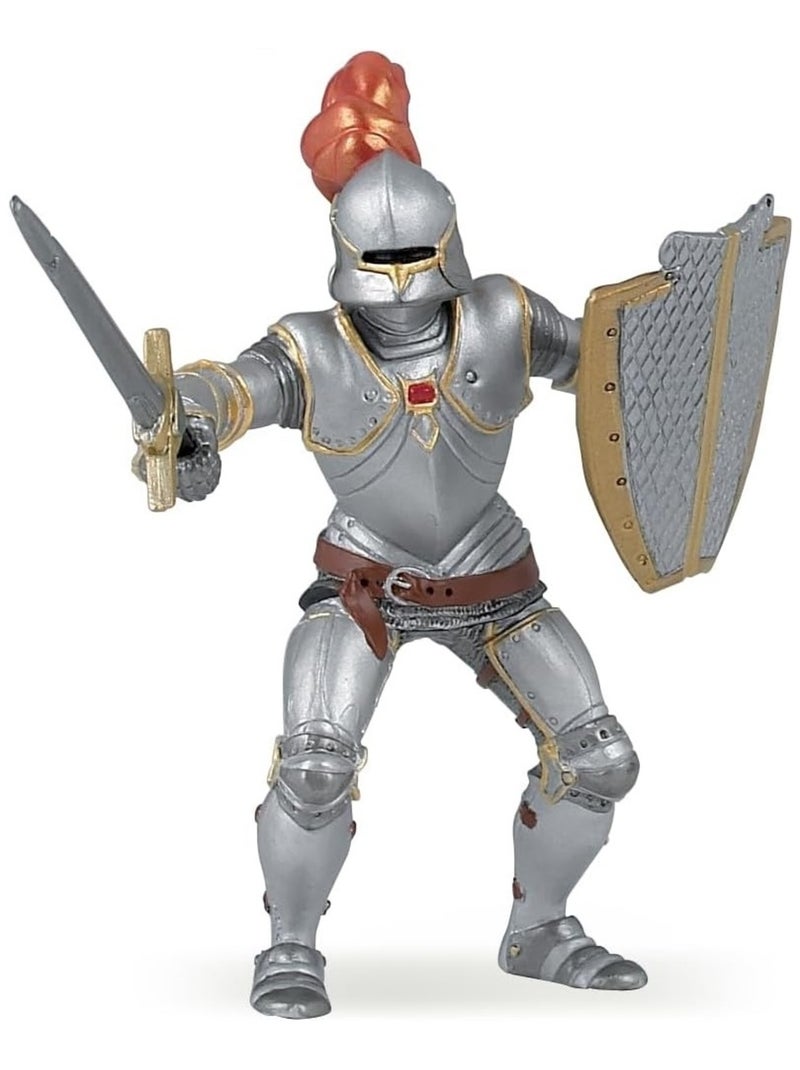 Figurine Chevalier en armure au plumet rouge Gris - Kiabi