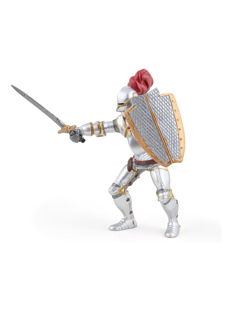 Figurine Chevalier en armure au plumet rouge Gris - Kiabi