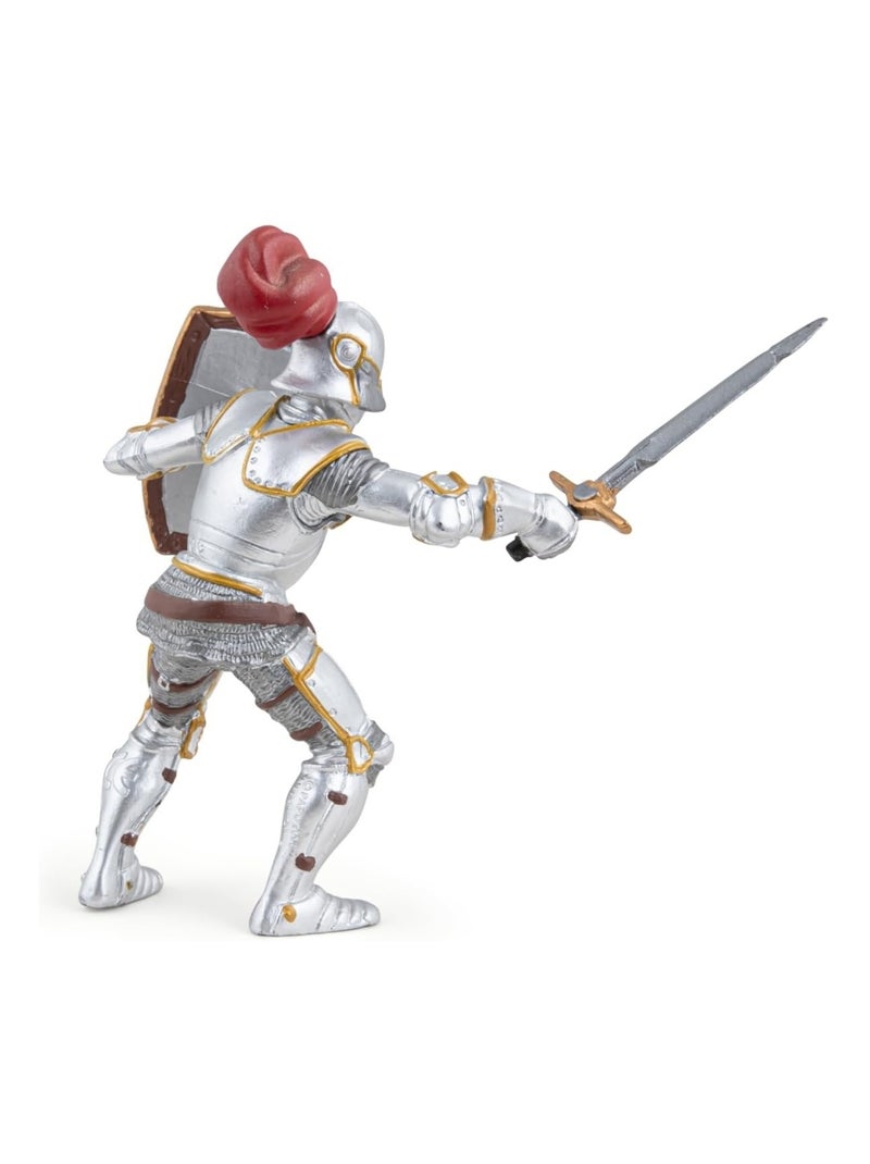 Figurine Chevalier en armure au plumet rouge Gris - Kiabi