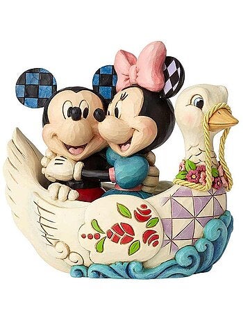 Figurine Collection Mickey et Minnie Bateau cygne