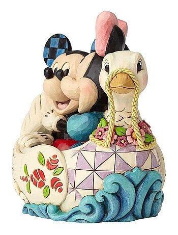 Figurine Collection Mickey et Minnie Bateau cygne