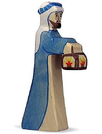 Figurine crèche de noël - berger avec lampe 2