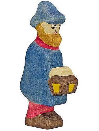 Figurine crèche de noël - berger avec lampe