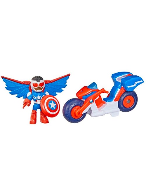 Figurine d'action - captain america sam wilson + super moto 7,5 cm - hasbro avengers - Kiabi