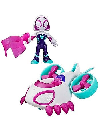 Figurine d'action - hélico ghost-spider + accessoire - hasbro spidey et ses amis