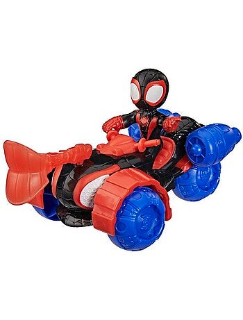 Figurine d'action - techno-quad + miles morales 7,5 cm - hasbro spidey