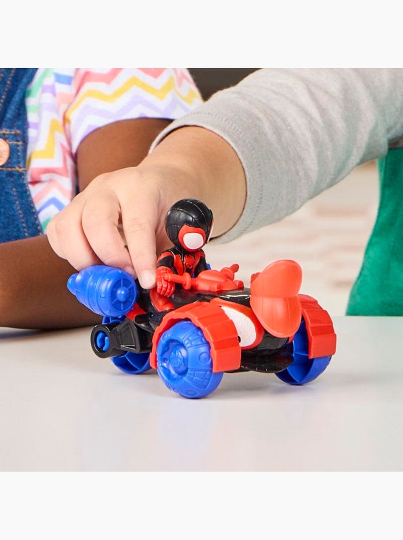 Figurine d'action - techno-quad + miles morales 7,5 cm - hasbro spidey Bleu - Kiabi