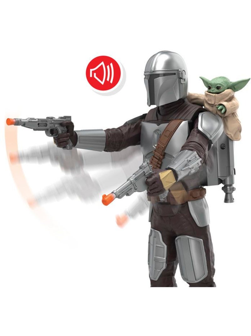 Figurine d'action 28 cm sonore avec grogu - hasbro star wars the mandalorian & grogu Gris - Kiabi