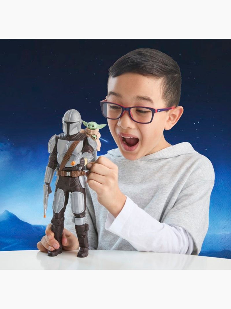 Figurine d'action 28 cm sonore avec grogu - hasbro star wars the mandalorian & grogu Gris - Kiabi