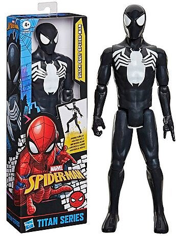 Figurine d'action 30 cm - spider-man costume noir - hasbro marvel spiderman