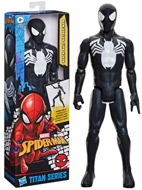 Figurine d'action 30 cm - spider-man costume noir - hasbro marvel spiderman - Kiabi