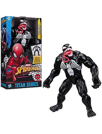 Figurine d'action venom 30 cm articulée - hasbro, marvel spider-man titan series