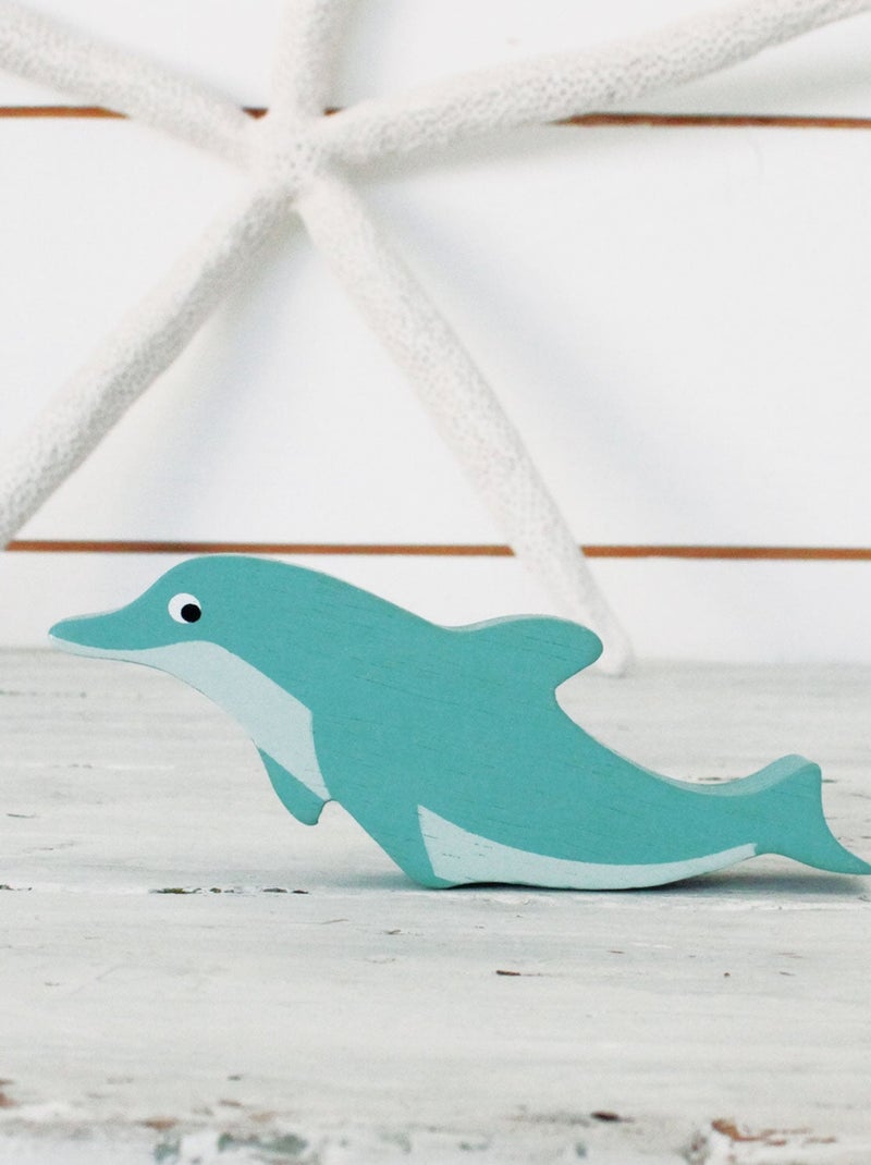 Figurine Dauphin en bois Bleu - Kiabi