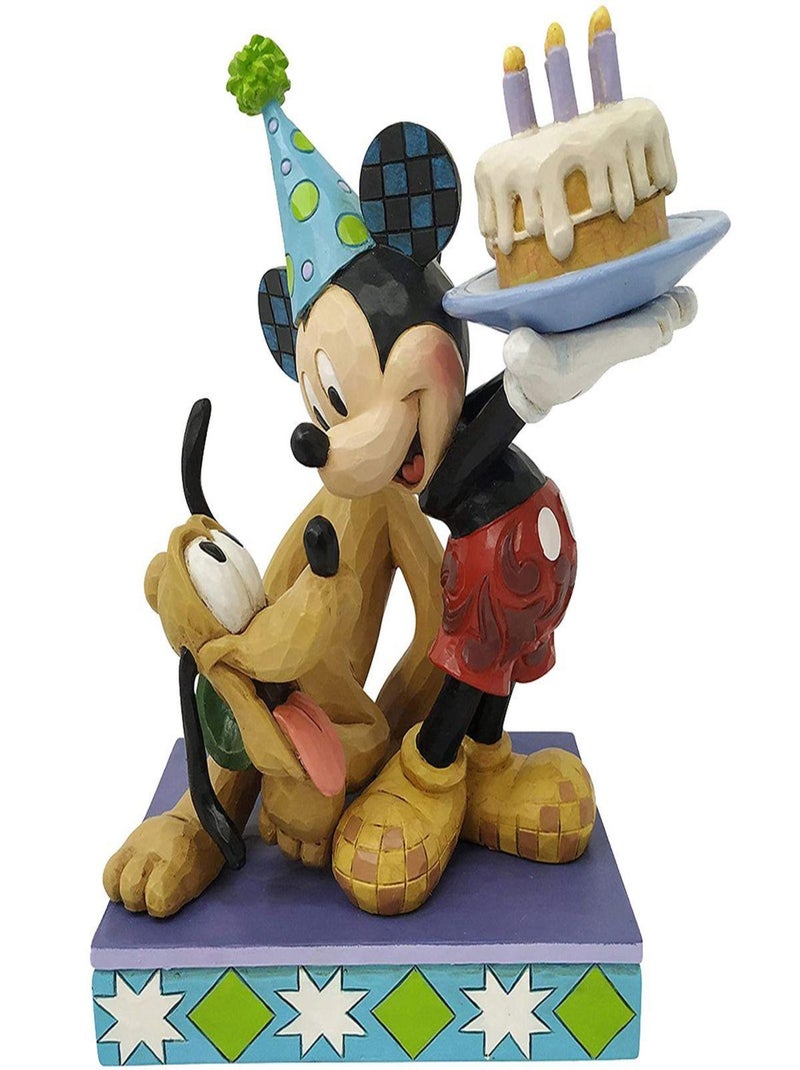 Figurine de Collection Happy Birthday Mickey et Pluto Multicolore - Kiabi