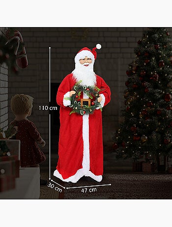Figurine de père noël debout h.110 cm commande vocale musique