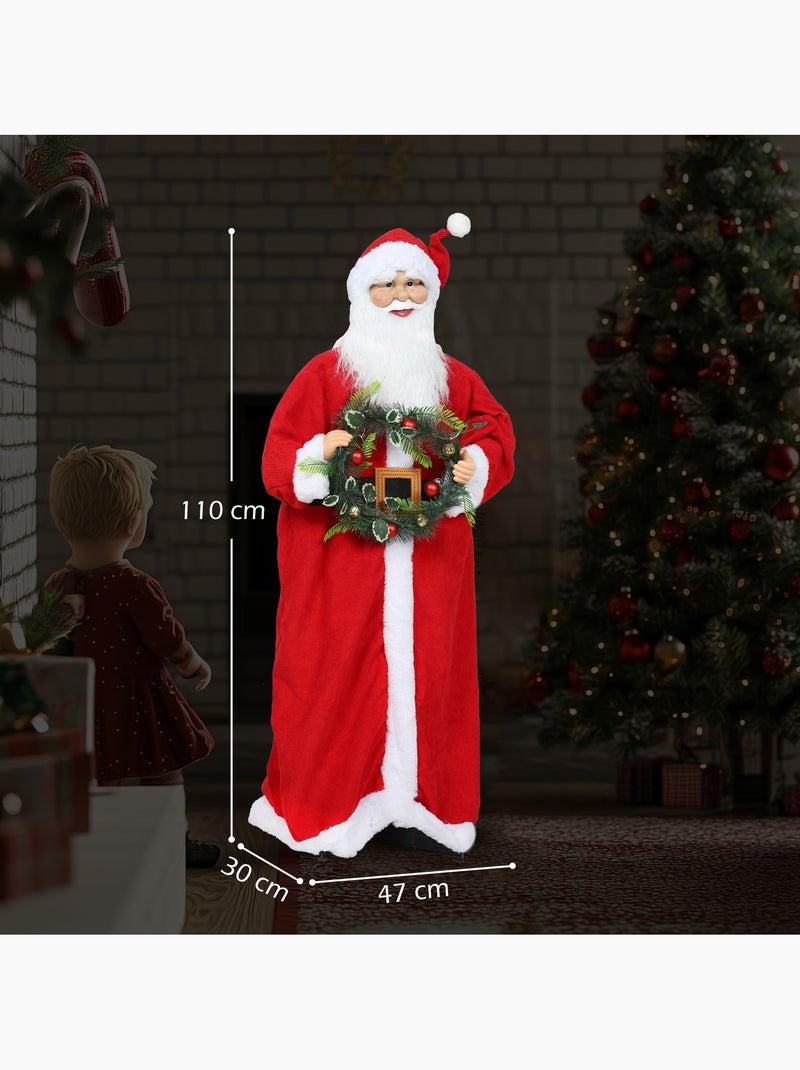 Figurine de père noël debout h.110 cm commande vocale musique Rouge - Kiabi